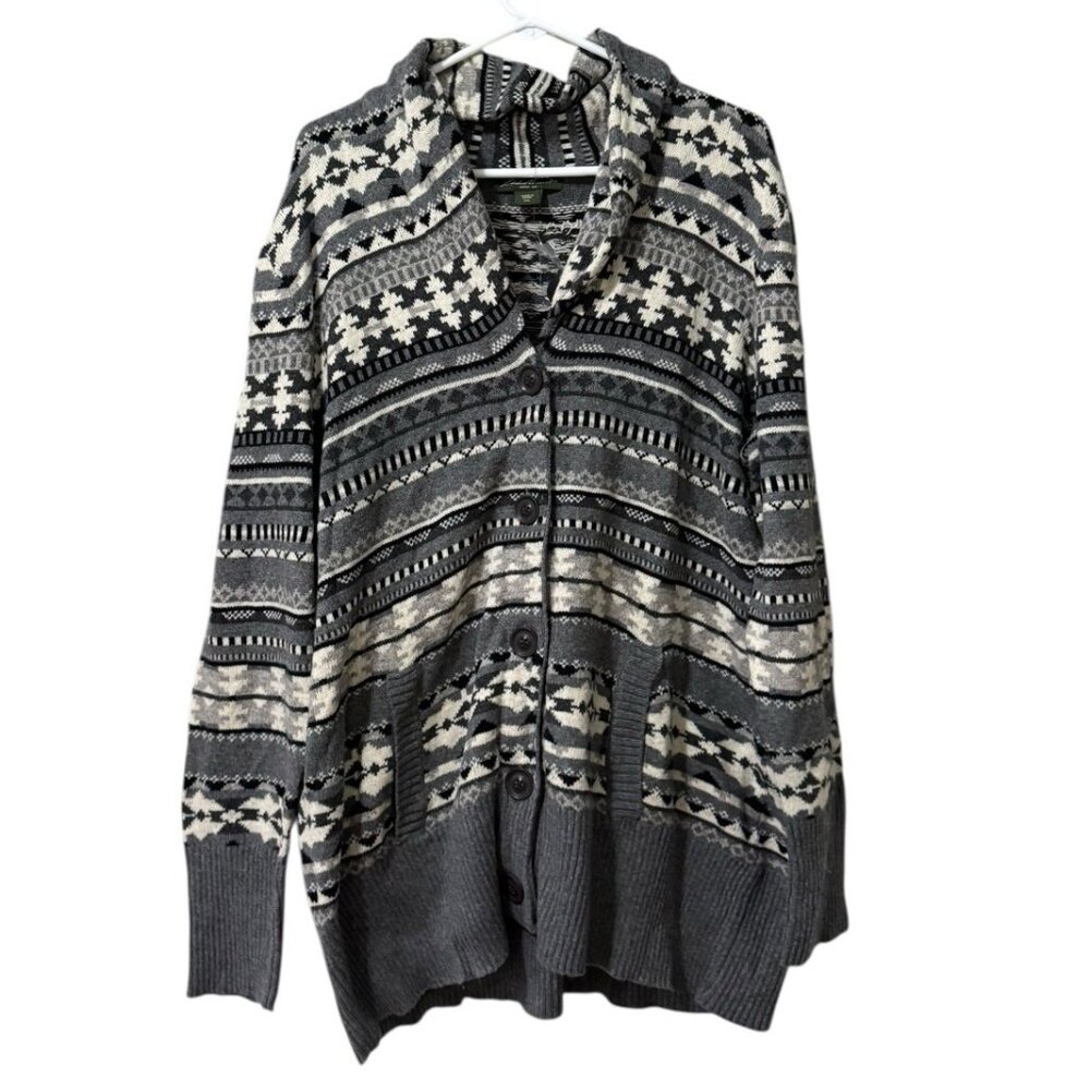 Eddie Bauer Women‎ Cardigan Sweater Sz XXL Button Front Pockets Wool Blend NWOT